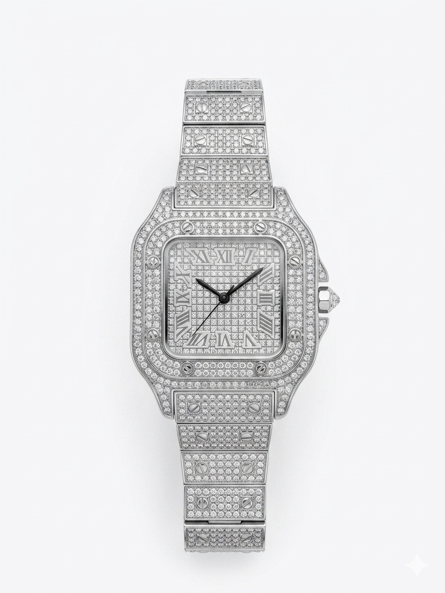 Diamond Pavé Cartier Santos