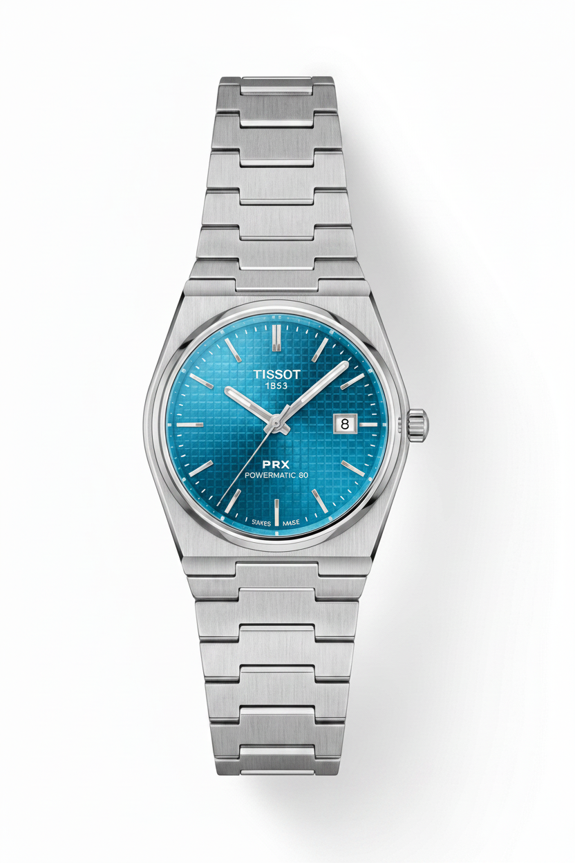 Tissot PRX Powermatic 80 - Sky Blue Dial Front View